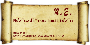 Mészáros Emilián névjegykártya
